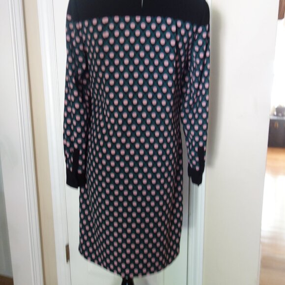 BODEN Green Black Polka Dot Shift Dress – US Sz 6 - Picture 6 of 12